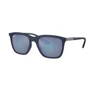 Ray - Ban Unisex RB4433M F698H0 Gafas de sol Nylon Azul Gris Cuadrada Polarizado Espejo
