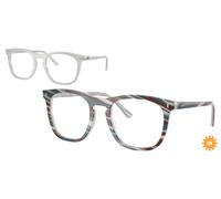 Ray - Ban Unisex RX2210V 8382 Monturas ópticas Acetato Azul Transparente Cuadrada Normal