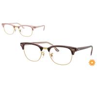 Ray - Ban Unisex RX5154 CLUBMASTER 8292 Monturas ópticas Acetato Violeta Transparente Cuadrada Normal