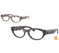 Ray - Ban Unisex RX5447 8458 Monturas ópticas Acetato Azul Transparente Redonda Normal
