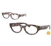Ray - Ban Unisex RX5447 8459 Monturas ópticas Acetato Marrón Transparente Redonda Normal