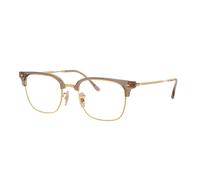 Ray - Ban Unisex RX7216 NEW CLUBMASTER 8471 Monturas ópticas Acetato Beige Transparente Cuadrada Normal