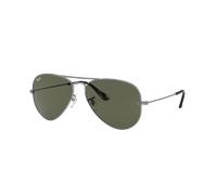 Ray-Ban Unisex Sunglass Aviator Classic - Color del Marco: Gris, Color de la Lente: G-15 verde
