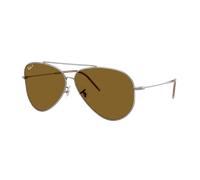 Ray-Ban Unisex Sunglass Aviator Reverse - Color del Marco: Gunmetal, Color de la Lente: Polarized Dark Brown