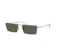 Ray-Ban Unisex Sunglass Emy Bio-Based - Color del Marco: Plateado, Color de la Lente: Polarizadas verde oscuro
