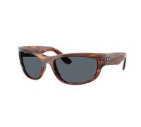 Ray-Ban Unisex Sunglass Mega Balorama - Color del Marco: Habana a Rayas, Color de la Lente: Azul