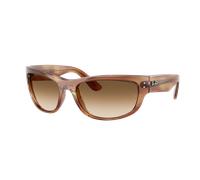 Ray-Ban Unisex Sunglass Mega Balorama - Color del Marco: Marrón a Rayas, Color de la Lente: Marrón Degradado Transparente