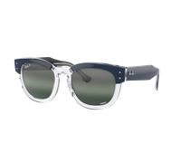 Ray-Ban Unisex Sunglass Mega Hawkeye Chromance - Color del Marco: Azul sobre transparente, Color de la Lente: Transparente/Azul