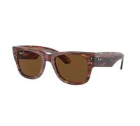 Ray-Ban Unisex Sunglass Mega Wayfarer - Color del Marco: Habana a Rayas, Color de la Lente: Polarizadas Marron