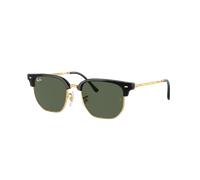 Ray-Ban Unisex Sunglass New Clubmaster Kids - Color del Marco: Negro sobre dorado, Color de la Lente: Verde Oscuro
