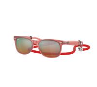 Ray-Ban Unisex Sunglass New Wayfarer Kids - Color del Marco: Rojo Ópalo, Color de la Lente: Naranja