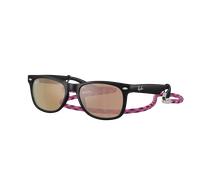 Ray-Ban Unisex Sunglass New Wayfarer Kids Summer Capsule - Color del Marco: Goma Negra, Color de la Lente: Espejo naranja y rosa