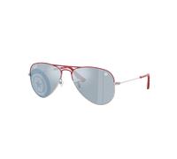 Ray-Ban Unisex Sunglass Ray-Ban MARVEL© - Captain America Mini Aviator - Color del Marco: Plateado con parte superior Rojo, Color de la Lente: Azul es