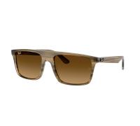 Ray-Ban Unisex Sunglass RB2222F - Color del Marco: Verde a Rayas, Color de la Lente: Marrón Degradado