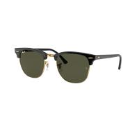Ray-Ban Unisex Sunglass RB3016F Clubmaster Classic - Color del Marco: Negro sobre dorado, Color de la Lente: G-15 verde