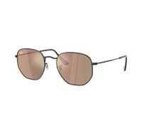 Ray-Ban Unisex Sunglass RB3548N Hexagonal Flat Lenses - Color del Marco: Negro, Color de la Lente: Marrón Espejado Bronce