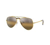 Ray-Ban Unisex Sunglass RB3625 New Aviator Polarized+ Lenses - Color del Marco: Oro, Color de la Lente: Silver & Brown Polarized+