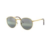 Ray-Ban Unisex Sunglass RB3637 New Round - Color del Marco: Oro, Color de la Lente: Plateado/Verde