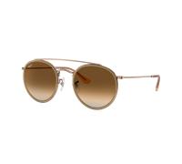 Ray-Ban Unisex Sunglass RB3647N Round Double Bridge - Color del Marco: Cobre, Color de la Lente: Marrón Claro Degradado