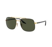 Ray-Ban Unisex Sunglass RB3699 - Color del Marco: Negro sobre dorado, Color de la Lente: Verde