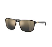 Ray - Ban Unisex Ray - Ban RB3721CH 187/J0 Gafas de sol Metal Negro Azul Cuadrada Polarizado Espejo