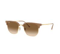 Ray-Ban Unisex Sunglass RB4416 New Clubmaster - Color del Marco: Beis sobre dorado, Color de la Lente: Marrón claro