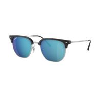 Ray-Ban Unisex Sunglass RB4416 New Clubmaster - Color del Marco: Negro sobre plateado, Color de la Lente: Gris/Azul