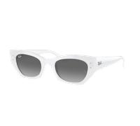 Ray-Ban Unisex Sunglass RB4430F Zena Bio-Based - Color del Marco: Blanco nieve, Color de la Lente: Gris