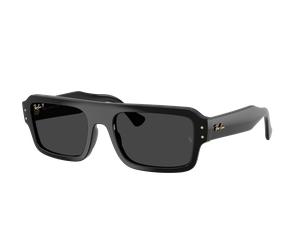 Ray-Ban Unisex Sunglass RB4454 Flacko Bio-Based - Color del Marco: Negro, Color de la Lente: Polarizadas negro