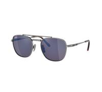 Ray-Ban Unisex Sunglass RB8258 Frank II Titanium - Color del Marco: Plateado, Color de la Lente: Gris y azul