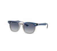 Ray-Ban Unisex Sunglass RB9098S Kids - Color del Marco: Azul oscuro sobre marrón y gris claro, Color de la Lente: Gris/Azul