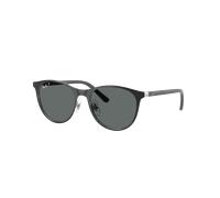 Ray-Ban Unisex Sunglass RB9552S Kids - Color del Marco: Negro sobre plateado, Color de la Lente: Polarized Gris Oscuro