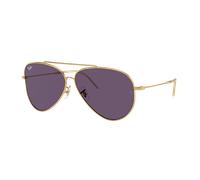 Ray-Ban Unisex Sunglass RBR0101S Aviator Reverse - Color del Marco: Oro Arista, Color de la Lente: Violeta