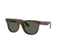 Ray-Ban Unisex Sunglass RBR0502S Wayfarer Reverse - Color del Marco: Marrón Transparente, Color de la Lente: Verde Oscuro