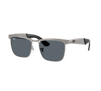 Ray-Ban Unisex Sunglass Wayfarer Deluxe - Color del Marco: Gris plomo arenado sobre gris plomo, Color de la Lente: Azul