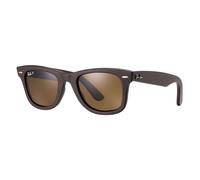 Ray Ban Wayfarer Cuero Genuine RB 2140 QM 1153N6 Marrón Polarizado 50mm