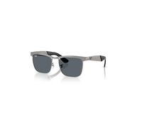 Ray-Ban Wayfarer Deluxe Gafas De Sol Gris Plomo Con Limpieza Con Chorro De Arena Montura Azul Lentes 56-18