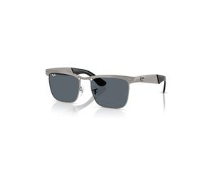 Ray-Ban Wayfarer Deluxe Gafas De Sol Gris Plomo Con Limpieza Con Chorro De Arena Montura Azul Lentes 56-18