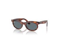 Ray-Ban Wayfarer Oval Gafas De Sol Habana A Rayas Montura Azul Lentes Polarizado 53-22