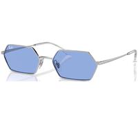 Ray-Ban Yevi Bio-based Gafas De Sol Plateado Montura Azul Lentes 58-18