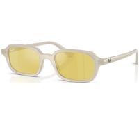 Ray-Ban Unisex Sunglass RB4455 Zuri Bio-Based - Color del Marco: Blanco cálido nublado, Color de la Lente: Flash espejo amarillo y dorado
