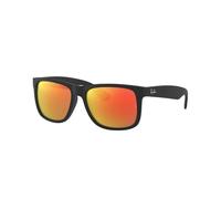 Ray-BanRB4165-03 - RB4165 Justin - anteojos de sol rectangulares Mujer , Negro (Goma negra/espejo naranja.), 55 mm