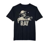 Ray Charles - Ray One Color Camiseta, Hombre Tallas Grandes, Negro, 4X Alto