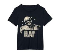 Ray Charles - Ray One Color Camiseta, Mujer Tallas Grandes, Negro, 3XL Grande