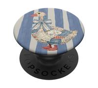 Raya Azul Arco Lindo Animal Ganso pájaro ilustración Pato PopSockets PopGrip Adhesivo