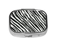 Raya Cebra Natural, Pastillero cuadrado para bolsillo o monedero, pequeño contenedor de pastillas, organizador de pastillas de viaje