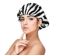 Raya de cebra natural,Gorro de dormir de satén para adultos - Gorro de dormir elástico para mujer, cubrecabello nocturno
