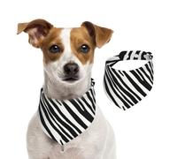 Raya de Cebra Natural,Pañuelos de algodón para Perros, Bufandas Ajustables para Mascotas,L