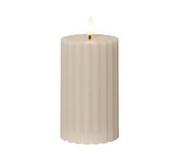 STAR TRADING Vela LED Flame Stripe beige 15cm cera auténtica a pilas