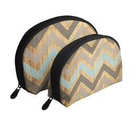 Raya de Madera Vintage, Bolsa de Maquillaje de Concha, Monedero pequeño para Mujer, Bolsa de artículos de tocador, Bolsa de cosméticos, 2 Piezas